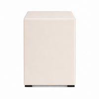 Fysa Nightstand, 2 Drawers, Crystal Knobs, Tufted Beige Upholstery - BM353320