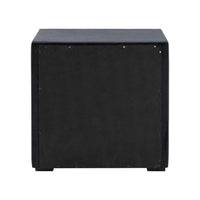 Fysa Nightstand, 2 Drawers, Crystal Knobs, Tufted Black Upholstery - BM353321