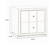 Fysa Nightstand, 2 Drawers, Crystal Knobs, Tufted Black Upholstery - BM353321