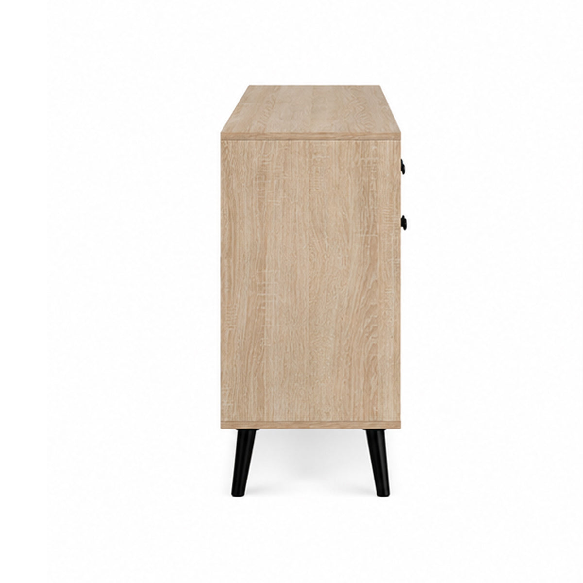 Iho TV Stand Media Cabinet, 4 Doors, Black Legs, 56 Inch Natural Brown  - BM353322