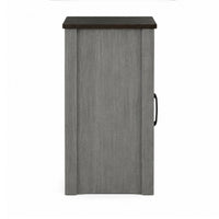 Gera Side Table, 16 Inch Dark Brown Top, X Barn Door, Open Shelf, Gray  - BM353323