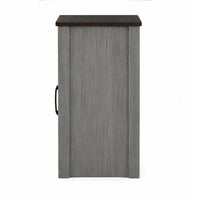 Gera Side Table, 16 Inch Dark Brown Top, X Barn Door, Open Shelf, Gray  - BM353323