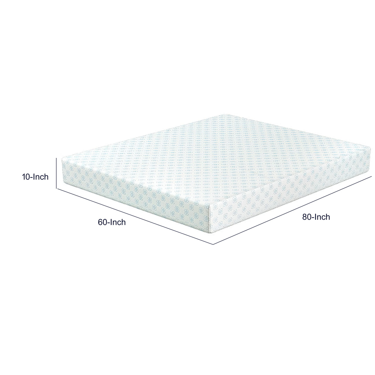 Lysa Queen Size Mattress, 10 Inch Memory Foam, White Polyester Cover  - BM353328