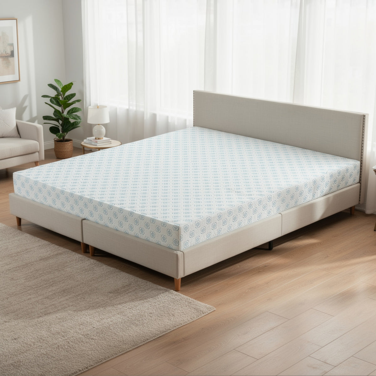 Lysa Queen Size Mattress, 10 Inch Memory Foam, White Polyester Cover  - BM353328