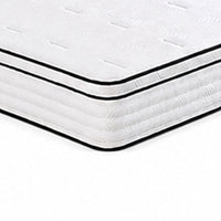 Mysa King Size Euro Top Mattress, Pocket Coil Springs, 12 Inch White  - BM353329