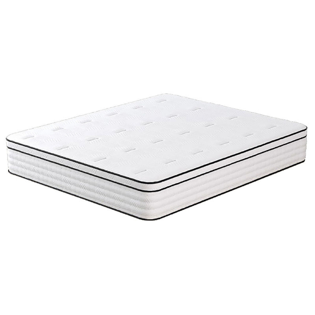 Mysa Queen Size Euro Top Mattress, Pocket Coil Springs, 12 Inch White  - BM353330