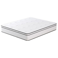 Mysa Queen Size Euro Top Mattress, Pocket Coil Springs, 12 Inch White  - BM353330