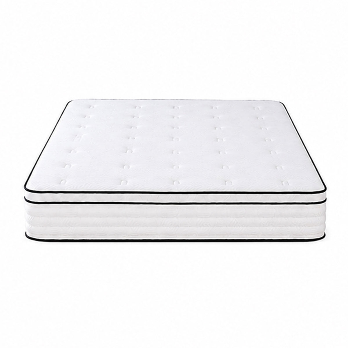 Mysa Queen Size Euro Top Mattress, Pocket Coil Springs, 12 Inch White  - BM353330