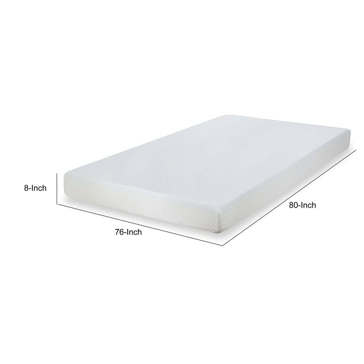 Aysa King Size Mattress, Memory Foam, White Polyester Cover, 8 Inch  - BM353337