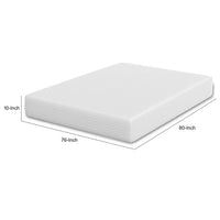 Aysa King Size Mattress, Memory Foam, White Polyester Cover, 10 Inch  - BM353342