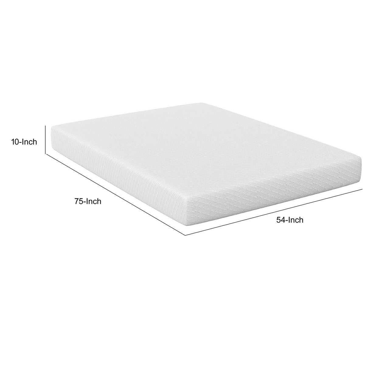 Aysa Full Size Mattress, Memory Foam, White Polyester Cover, 10 Inch  - BM353343