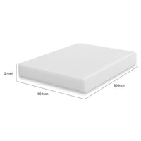 Aysa Queen Size Mattress, Memory Foam, White Polyester Cover, 12 Inch  - BM353348
