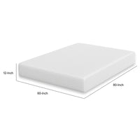 Aysa Queen Size Mattress, Memory Foam, White Polyester Cover, 12 Inch  - BM353348