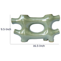 Sculptural Vase Décor, Glazed Abstract Art, 17 Inch Sage Green Ceramic-BM353400