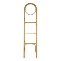 Kinu Decorative Ladder Rack with Round Top, Natural Brown Fiber, 72 Inch-BM353403