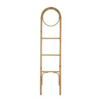 Kinu Decorative Ladder Rack with Round Top, Natural Brown Fiber, 72 Inch-BM353403