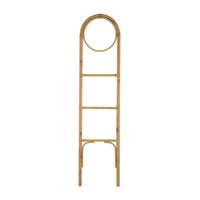 Kinu Decorative Ladder Rack with Round Top, Natural Brown Fiber, 72 Inch