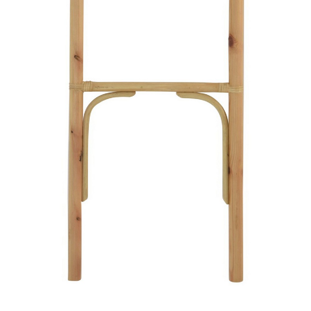 Kinu Decorative Ladder Rack with Round Top, Natural Brown Fiber, 72 Inch