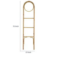 Kinu Decorative Ladder Rack with Round Top, Natural Brown Fiber, 72 Inch-BM353403
