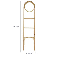 Kinu Decorative Ladder Rack with Round Top, Natural Brown Fiber, 72 Inch