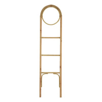 Kinu Decorative Ladder Rack with Round Top, Natural Brown Fiber, 72 Inch