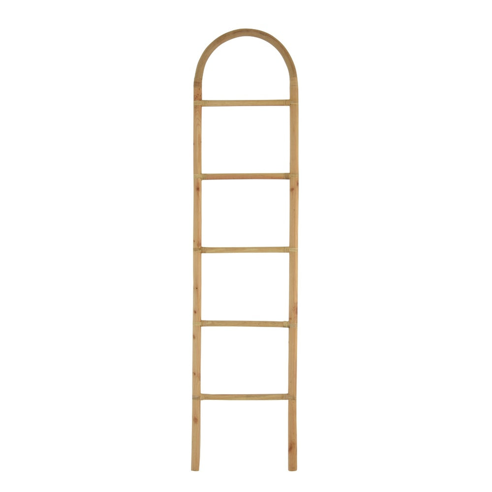 Kinu Decorative Ladder Rack with Arch Top, Natural Brown Wood, 72 Inch-BM353404