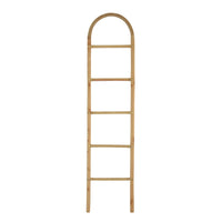 Kinu Decorative Ladder Rack with Arch Top, Natural Brown Wood, 72 Inch-BM353404