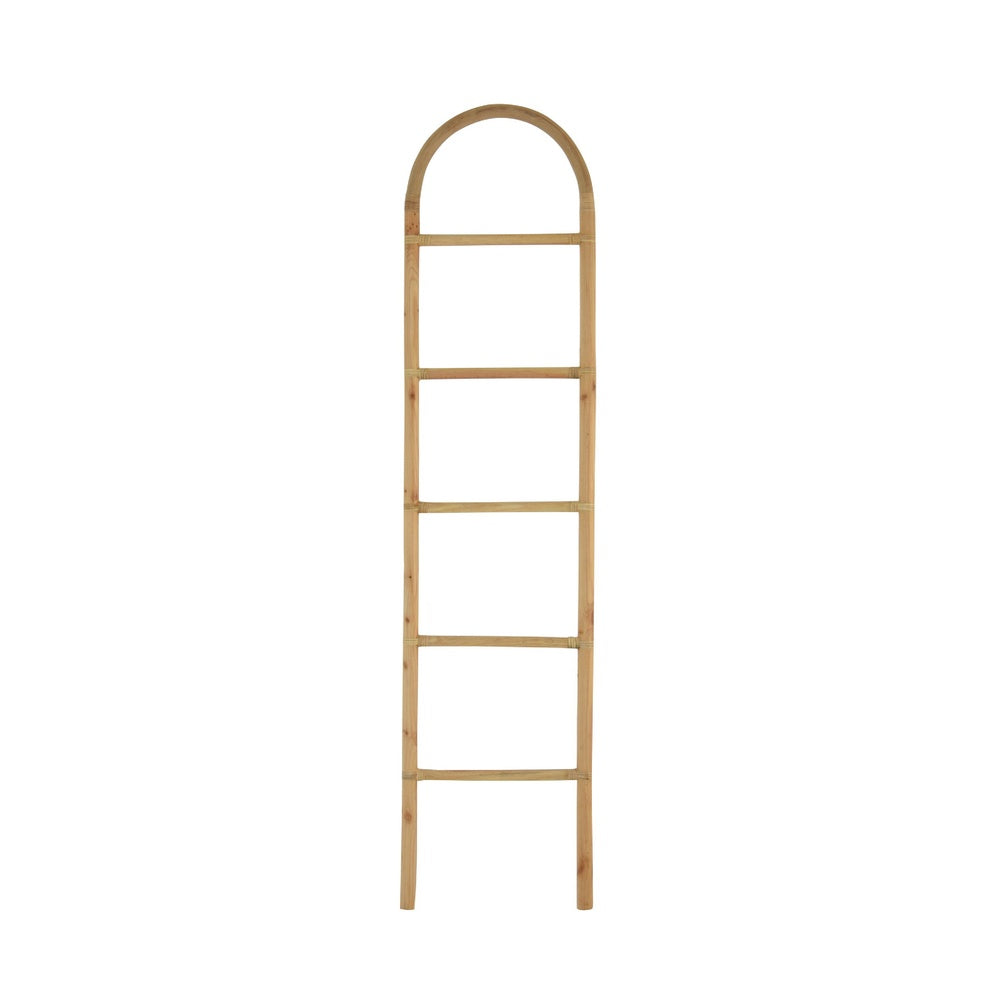 Kinu Decorative Ladder Rack with Arch Top, Natural Brown Wood, 72 Inch-BM353404