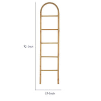 Kinu Decorative Ladder Rack with Arch Top, Natural Brown Wood, 72 Inch-BM353404