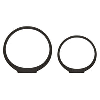 Circular Ring Sculpted Tabletop Décor Set of 2, Matte Black Metal-BM353405
