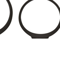 Circular Ring Sculpted Tabletop Décor Set of 2, Matte Black Metal-BM353405