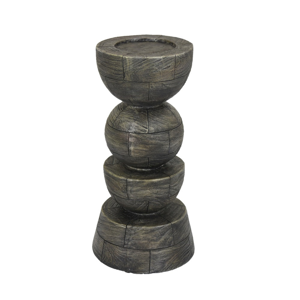 Tabletop Pillar Décor, Stacked Totem Style, Brown Resin, 13 Inch-BM353406