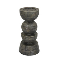 Tabletop Pillar Décor, Stacked Totem Style, Brown Resin, 13 Inch-BM353406