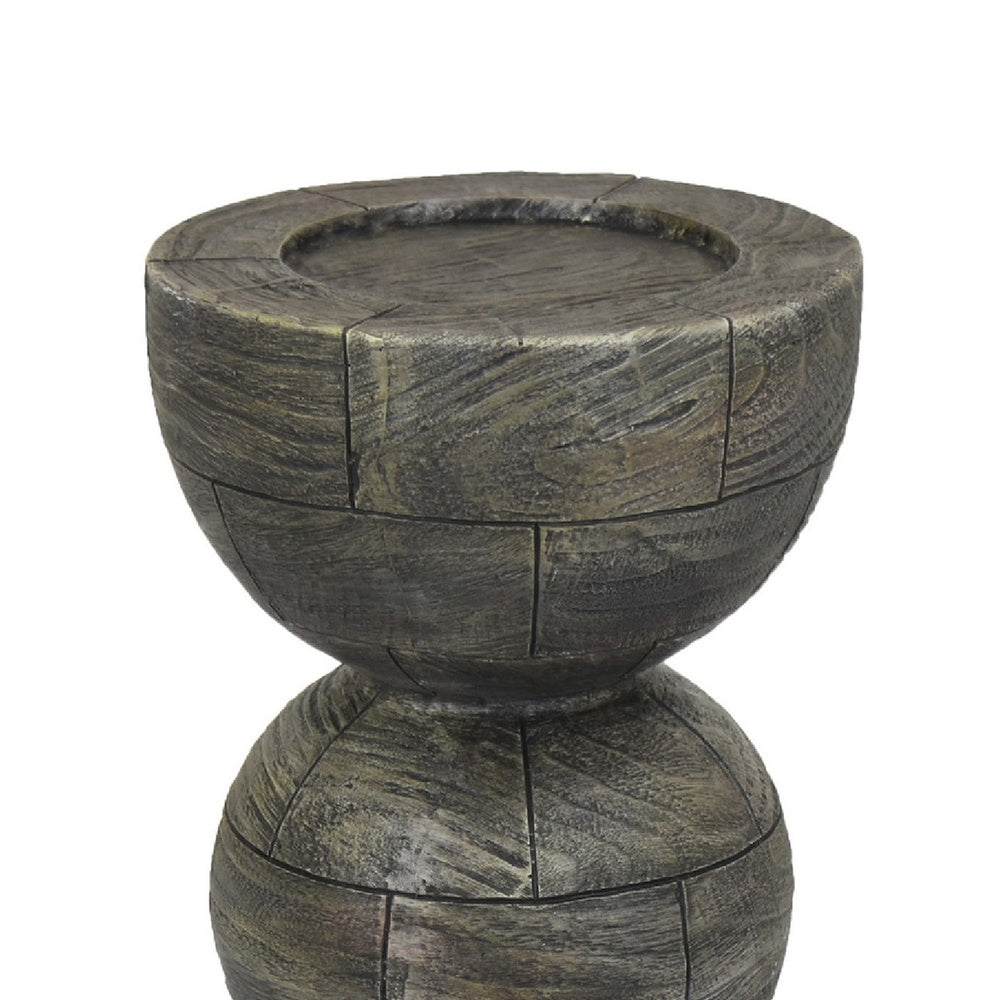 Tabletop Pillar Décor, Stacked Totem Style, Brown Resin, 13 Inch-BM353406