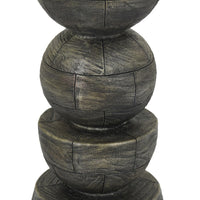 Tabletop Pillar Décor, Stacked Totem Style, Brown Resin, 13 Inch-BM353406