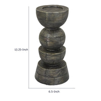 Tabletop Pillar Décor, Stacked Totem Style, Brown Resin, 13 Inch-BM353406