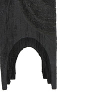 Tabletop Decor, Pillar Candle Stand, Geometric Cutouts, Black Resin 21 Inch-BM353414