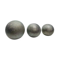 Decorative Ball Orb Set of 3, Cross-Hatched Texture, Antique Silver Ceramic-BM353417