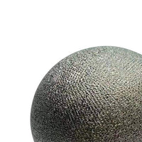 Decorative Ball Orb Set of 3, Cross-Hatched Texture, Antique Silver Ceramic-BM353417