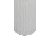 Asmi Decorative Vase, 2-Tier Design, Wavy Ribbed White Ceramic 14 Inch-BM353418