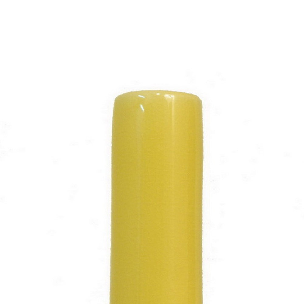 Decorative Vase, 3D Dahlia Applique, Relief Petals, Yellow Ceramic 13 Inch-BM353422