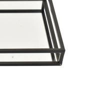 Shaya Rectangular Tray, Gallery Frame w Rails, Glass, Black Metal 16 Inch-BM353424