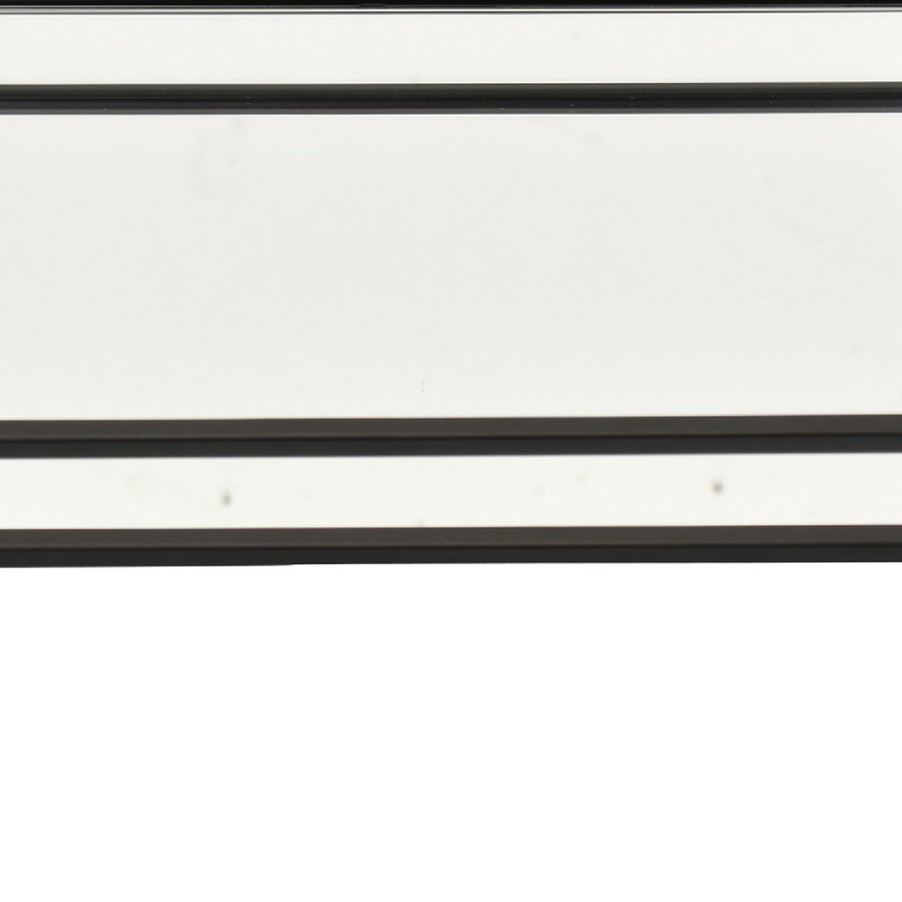 Shaya Rectangular Tray, Gallery Frame w Rails, Glass, Black Metal 16 Inch-BM353424
