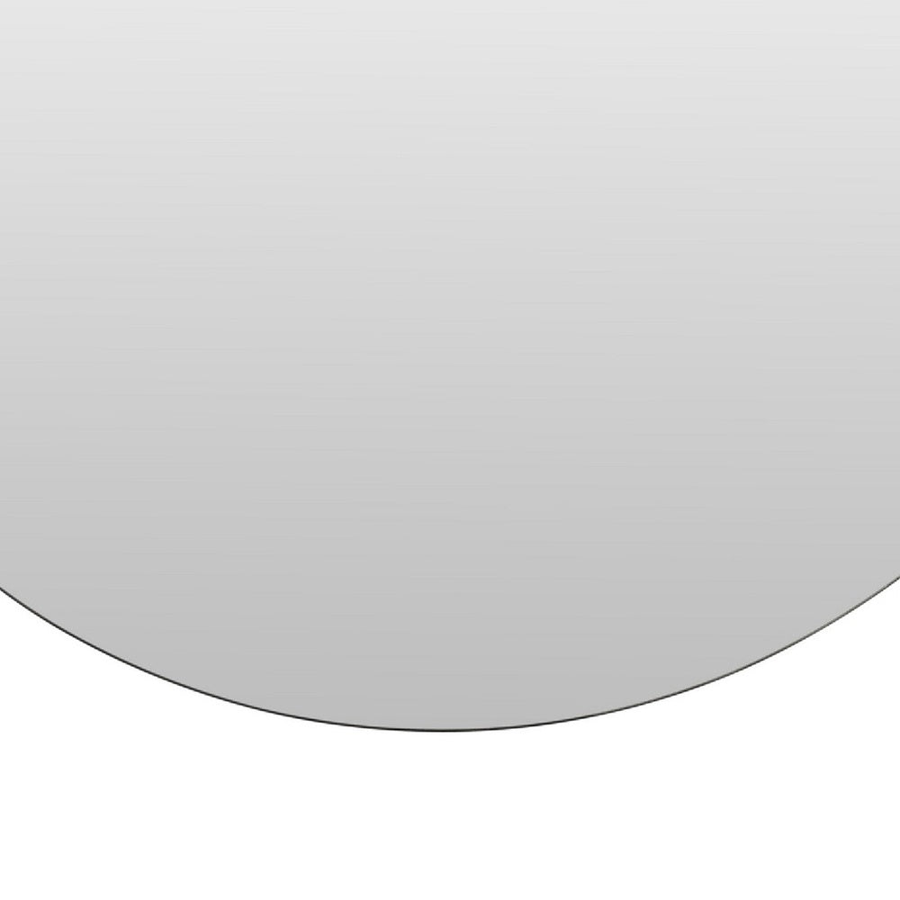 Decorative Wall Mirror, 20 Inch Round Frameless, Brown Faux Leather Strap-BM353426