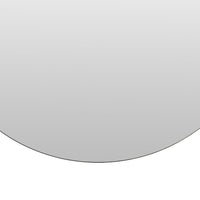 Decorative Wall Mirror, 20 Inch Round Frameless, Brown Faux Leather Strap-BM353426