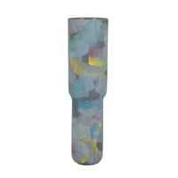 Riya Decorative Vase, Abstract Watercolor Art, Blue Ceramic 21 Inch-BM353428