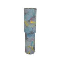 Riya Decorative Vase, Abstract Watercolor Art, Blue Ceramic 21 Inch-BM353428