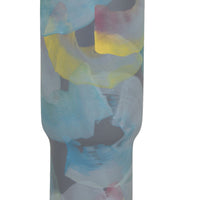 Riya Decorative Vase, Abstract Watercolor Art, Blue Ceramic 21 Inch-BM353428