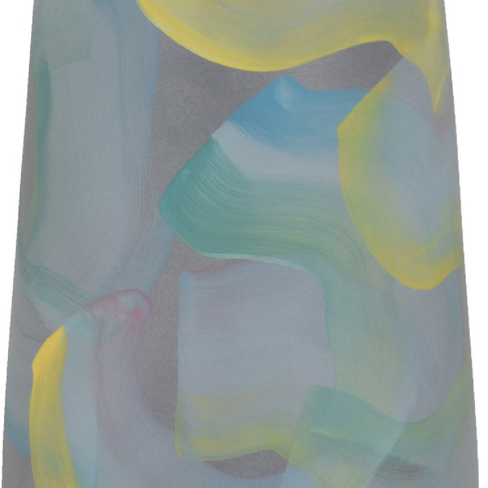 Riya Decorative Vase, Abstract Watercolor Art, Blue Ceramic 14 Inch-BM353429