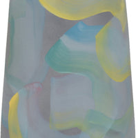Riya Decorative Vase, Abstract Watercolor Art, Blue Ceramic 14 Inch-BM353429